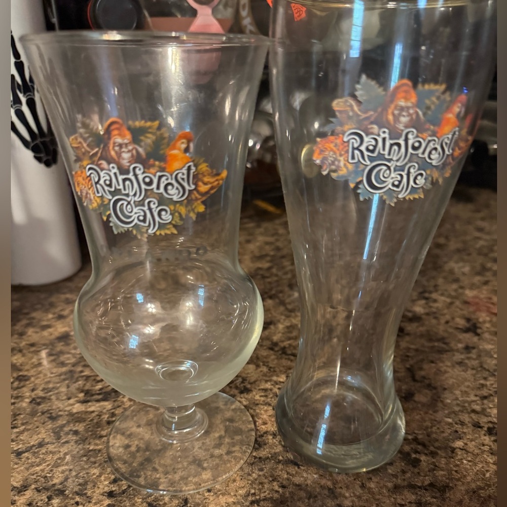 Disney Cocktail glasses downtown Disney Rainforest Cafe